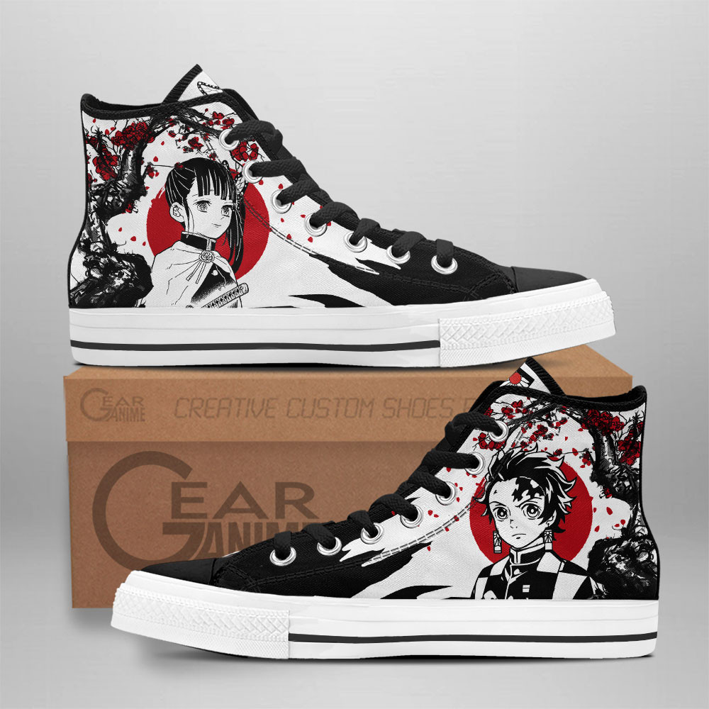 Tanjiro Kanao Custom Anime High-Top Canvas Shoes