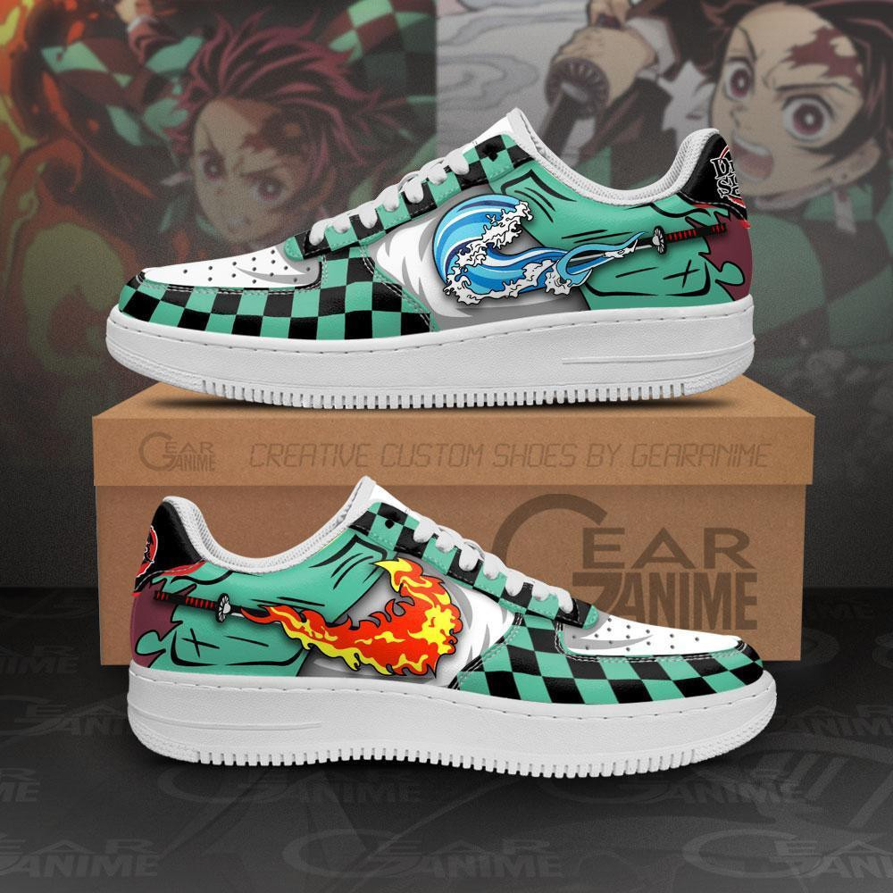Tanjiro Water & Fire Breathing Custom Anime Low-Top Leather Sneakers