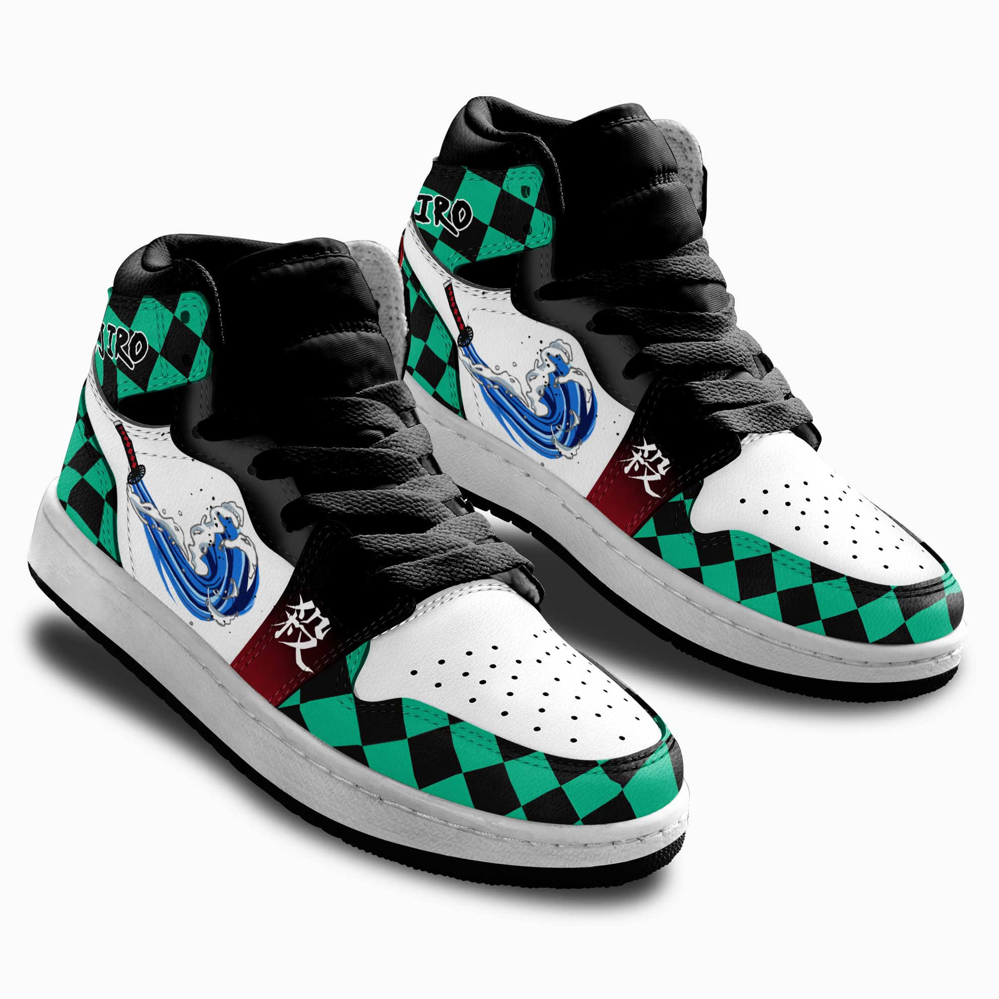 Tanjiro Water Breathing Custom Anime Kids High-Top Leather Sneakers
