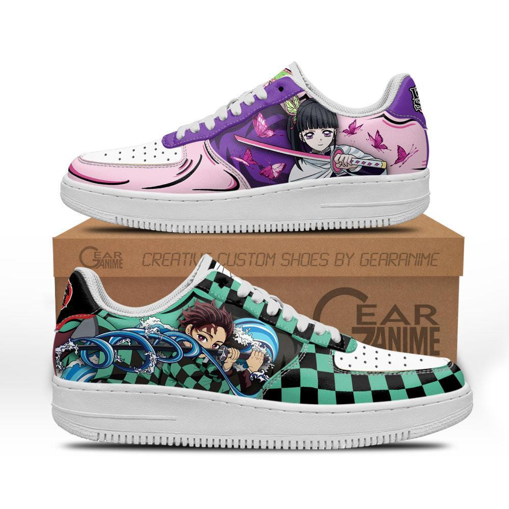 Tanjro and Kanao Custom Anime Low-Top Leather Sneakers