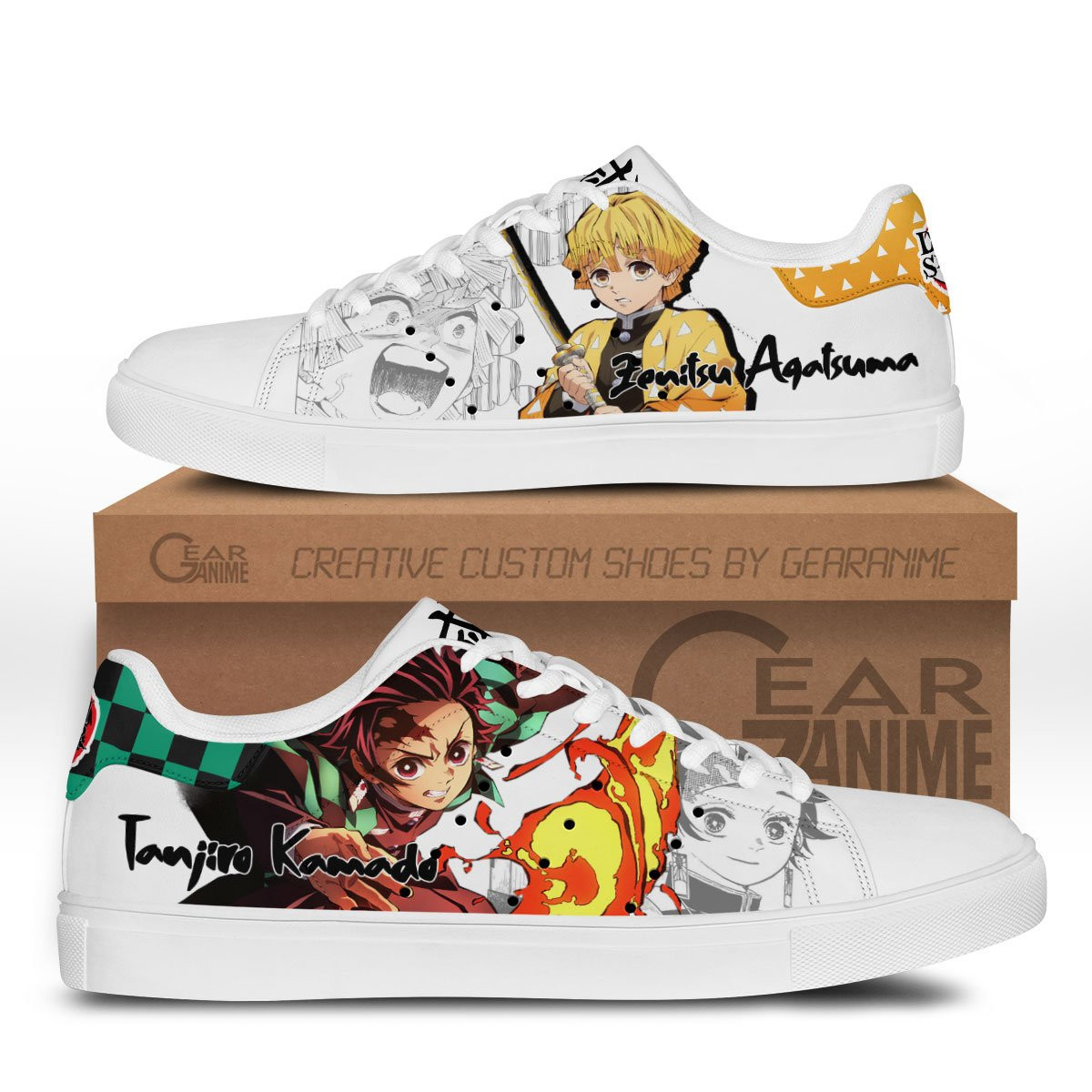 Tanjro and Zenitsu Custom Anime Classic Court Shoes