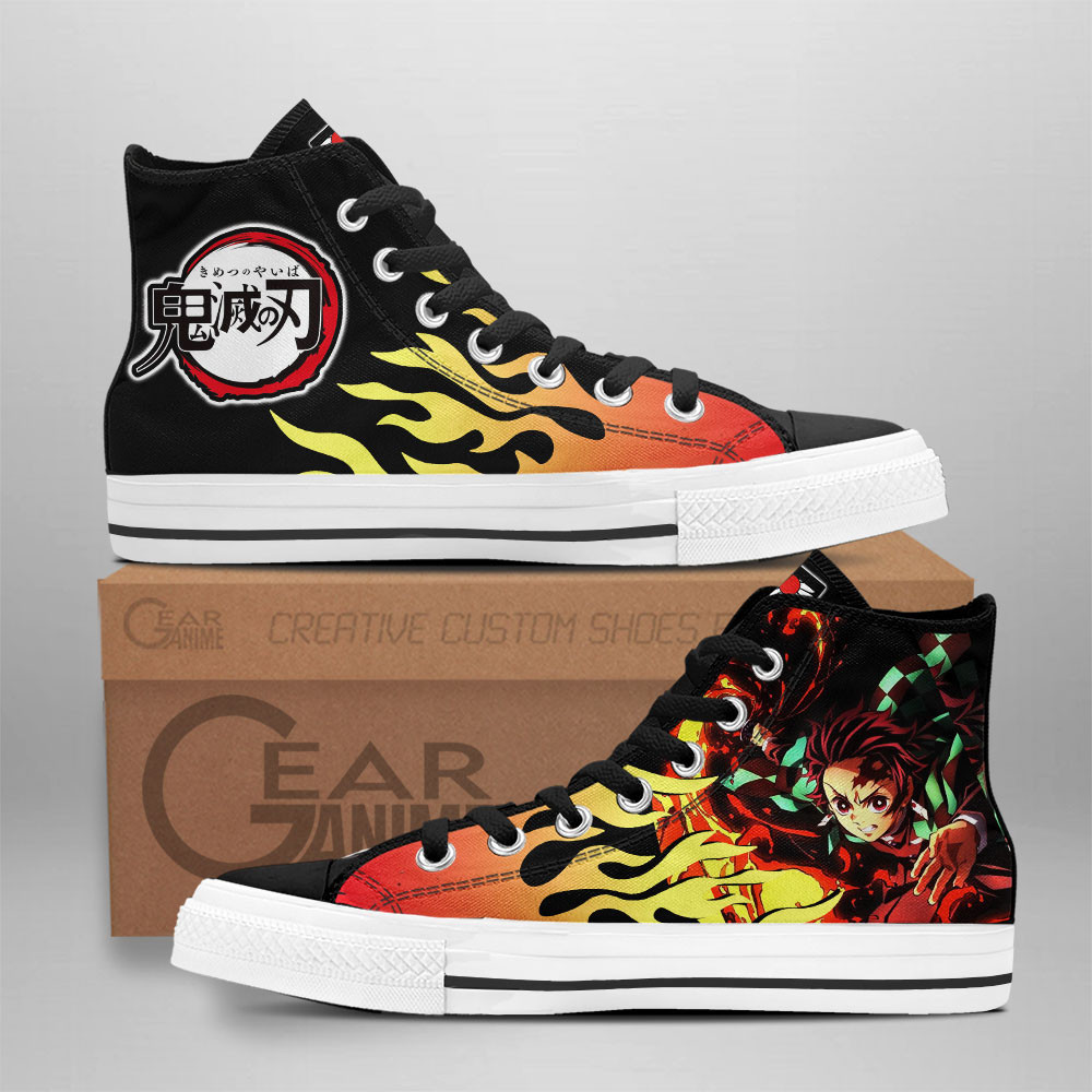 Tanjro Fire Custom Anime High-Top Canvas Shoes NTT090