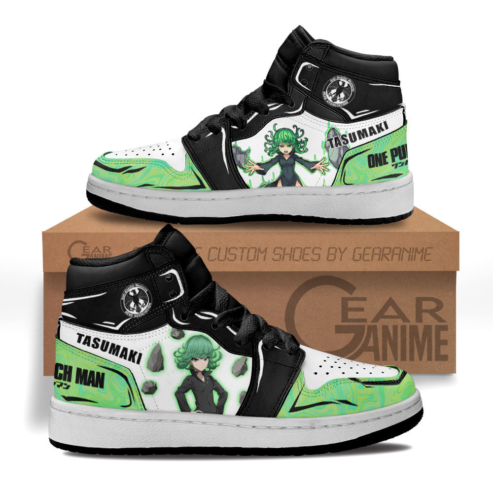 Tatsumaki Custom Anime Kids High-Top Leather Sneakers