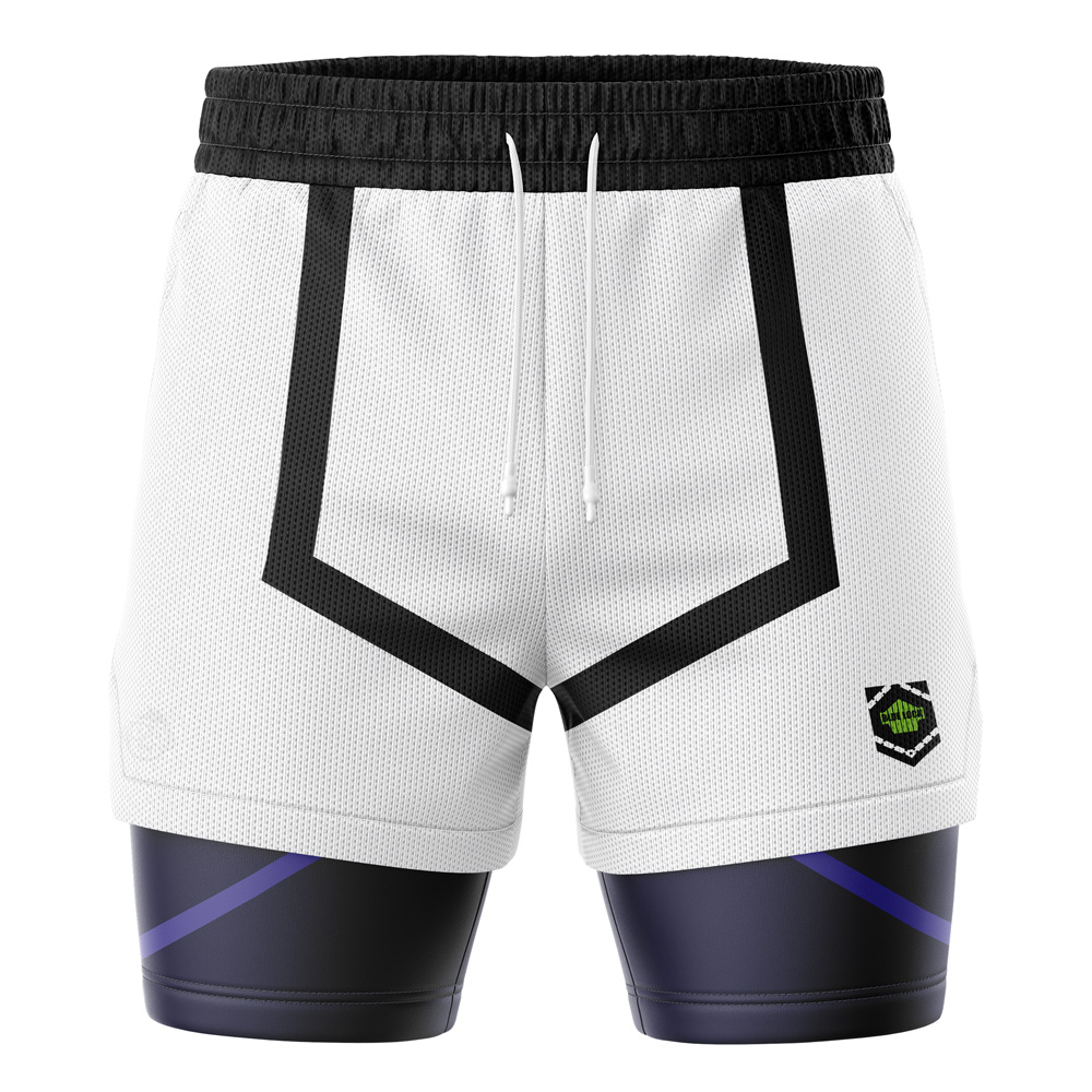 Team Z White Uniform Blue Lock 2-in-1 Performance Shorts
