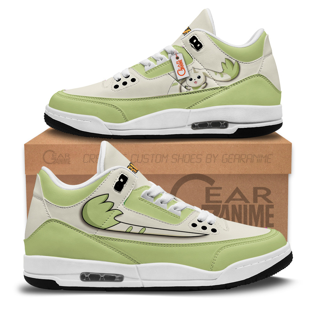 Terriermon Custom Anime Retro 3 Leather Sneakers