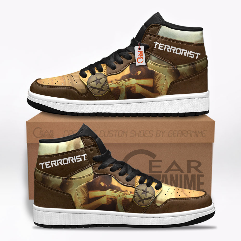 Terrorists Custom Gaming High-Top Leather Sneakers Game C.S Skins