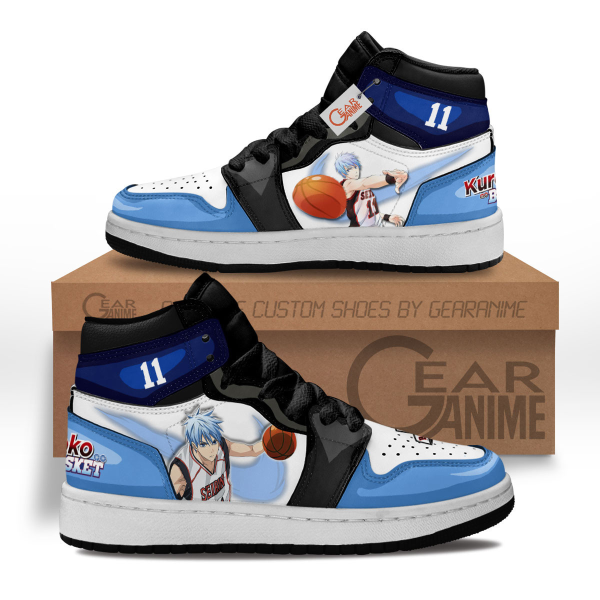 Tetsuya Kuroko Custom Anime Kids High-Top Leather Sneakers MV1302