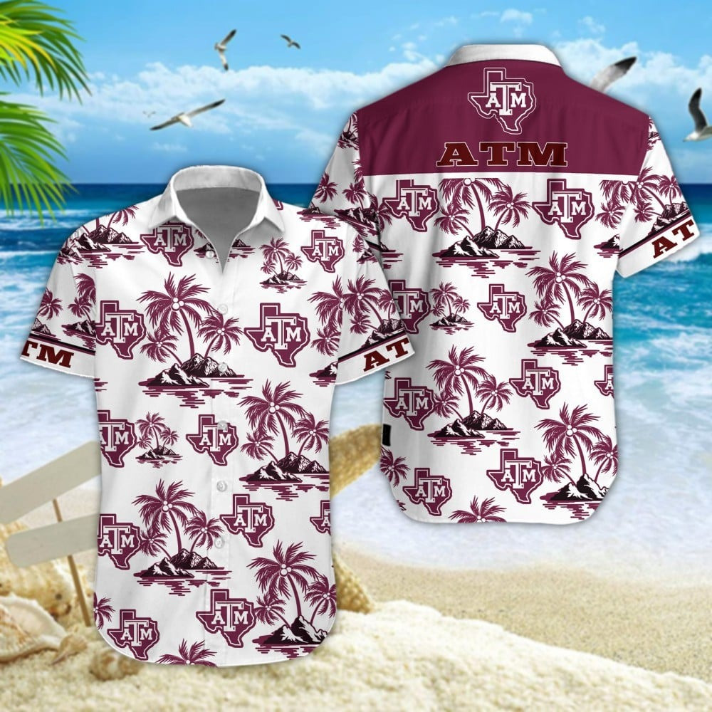 Texas A And M Aggies Football Hawaiian Tropical Sports Shirt Gift For College Football Lovers