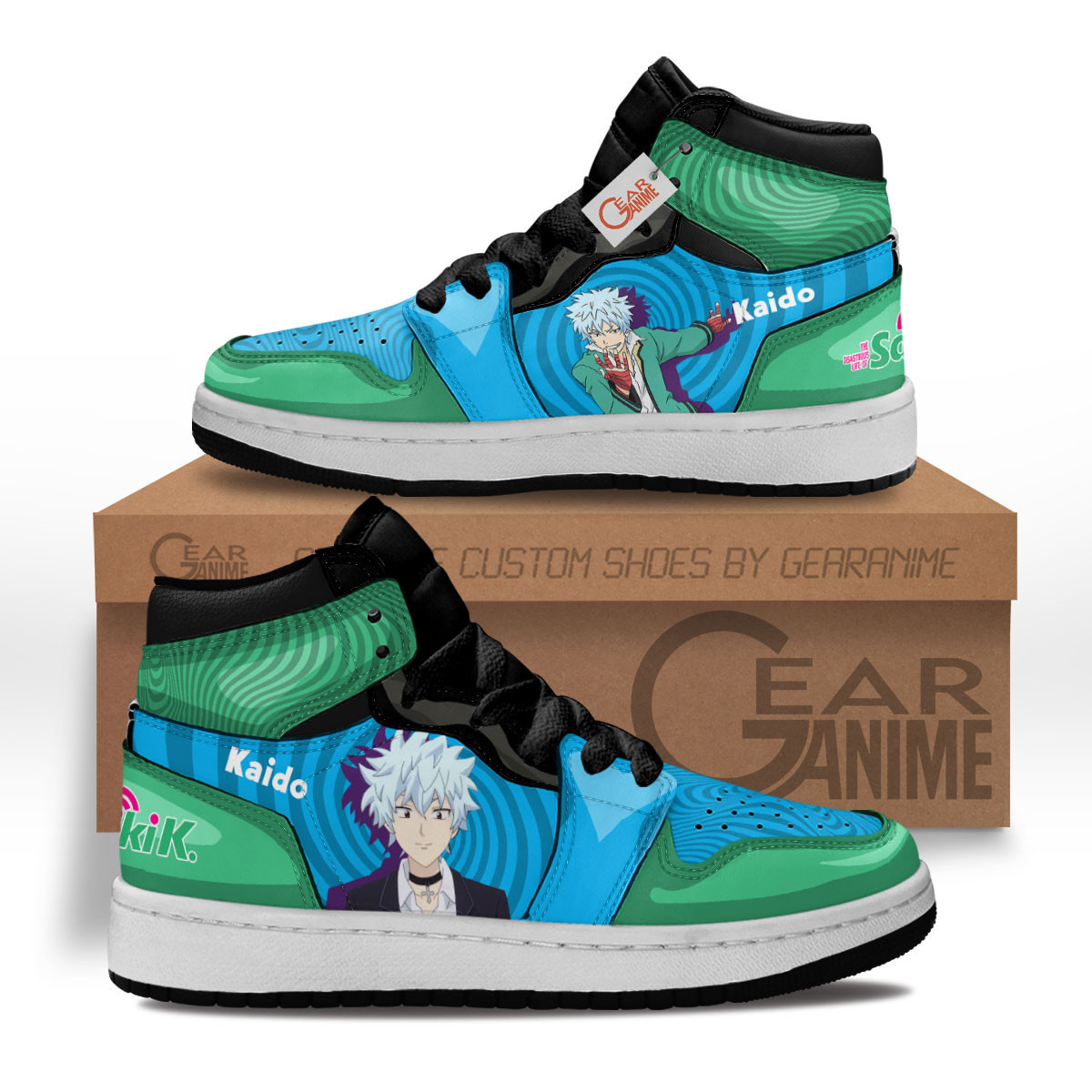 The Disastrous Life of Saiki K Shun Kaido Custom Anime Kids High-Top Leather Sneakers MV0603