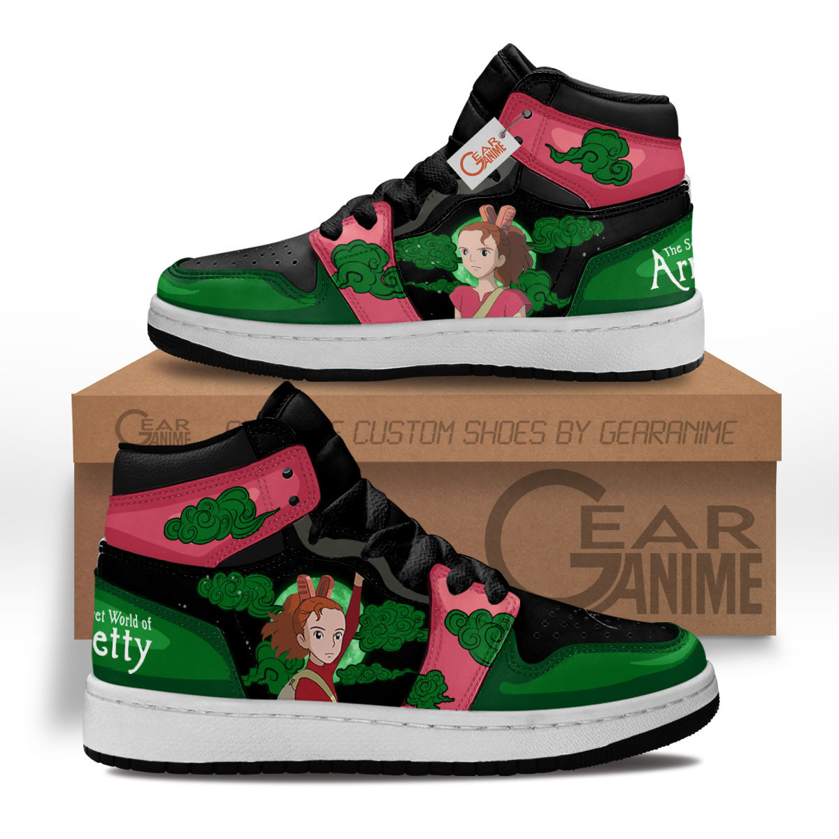 The Secret World of Arrietty Custom Anime Kids High-Top Leather Sneakers MV2103