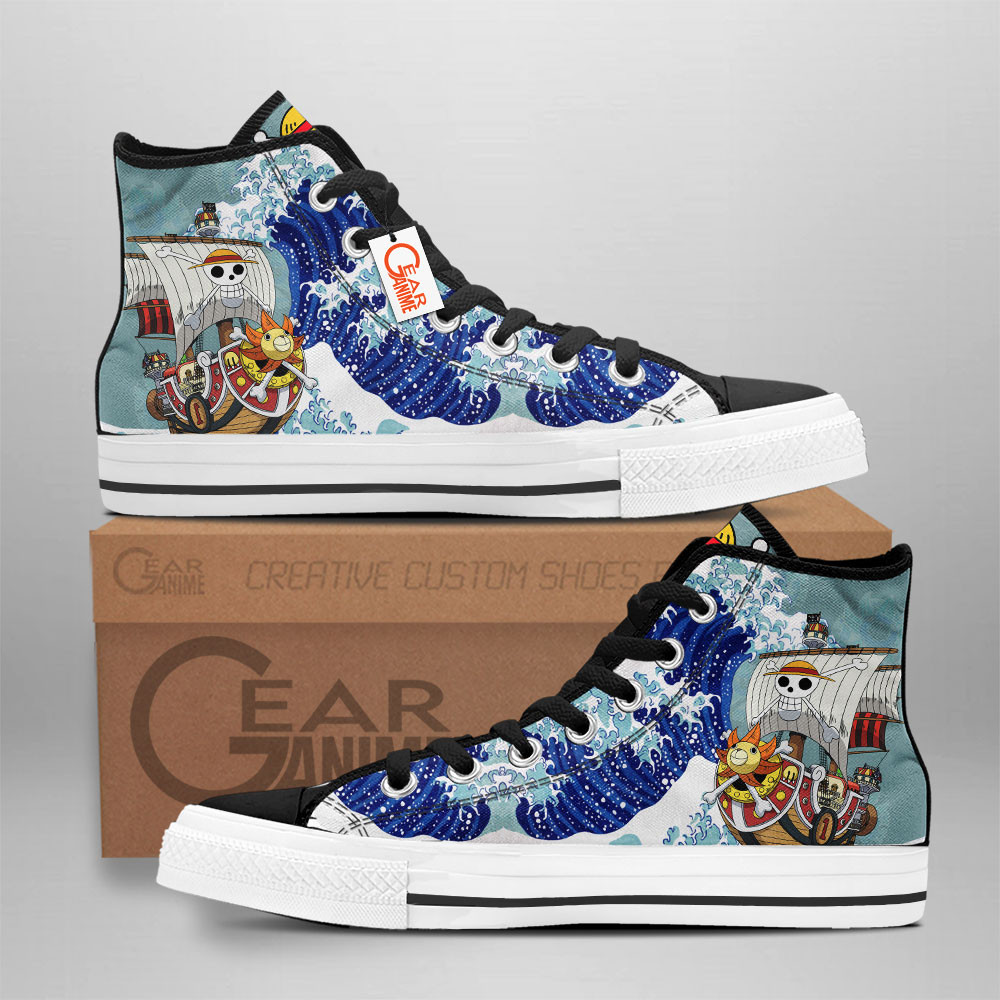 Thousand Sunny Kanagawa Wave Custom Anime High-Top Canvas Shoes