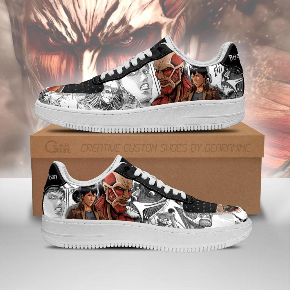 Titan Giant Custom Anime Low-Top Leather Sneakers
