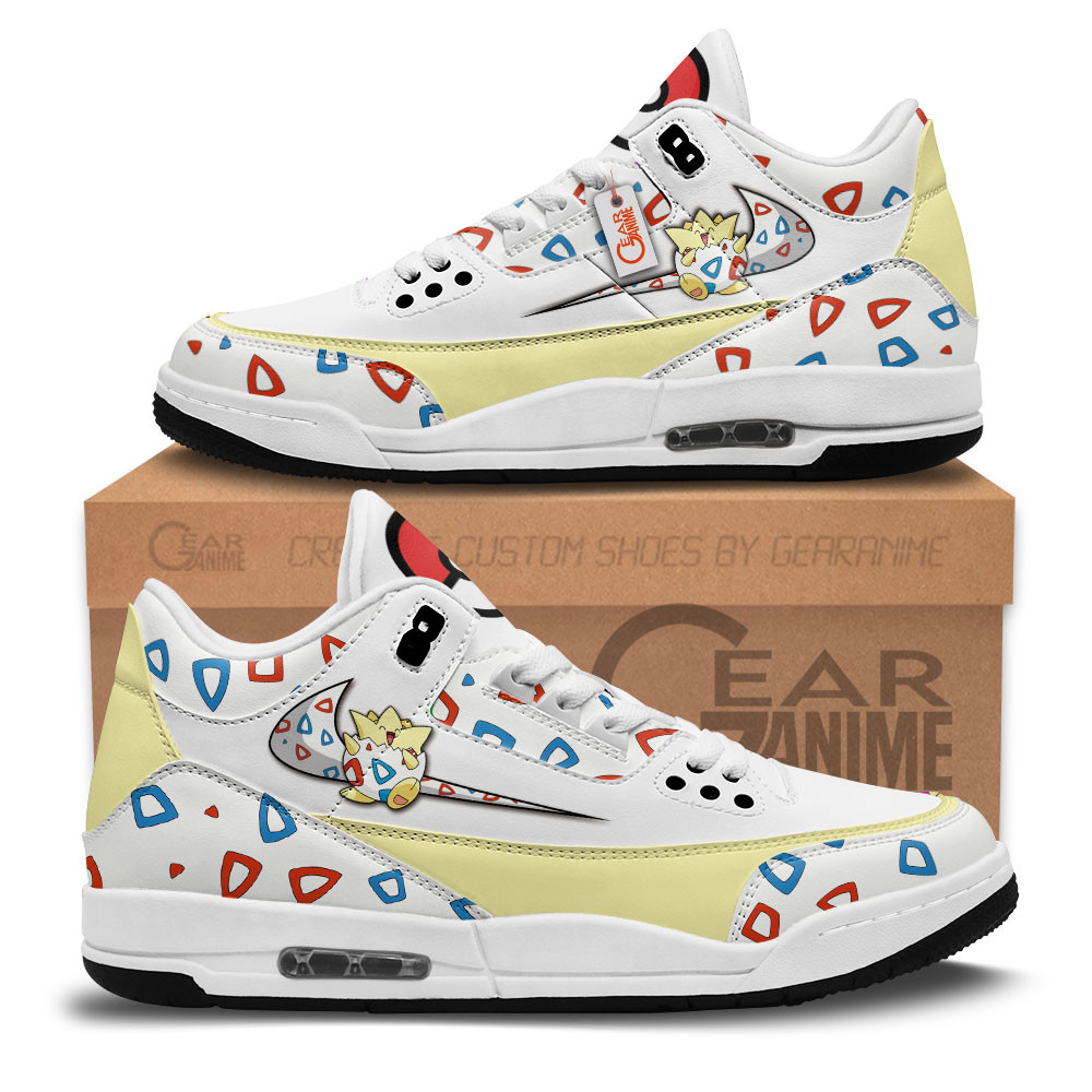 Togepi Custom Anime Retro 3 Leather Sneakers