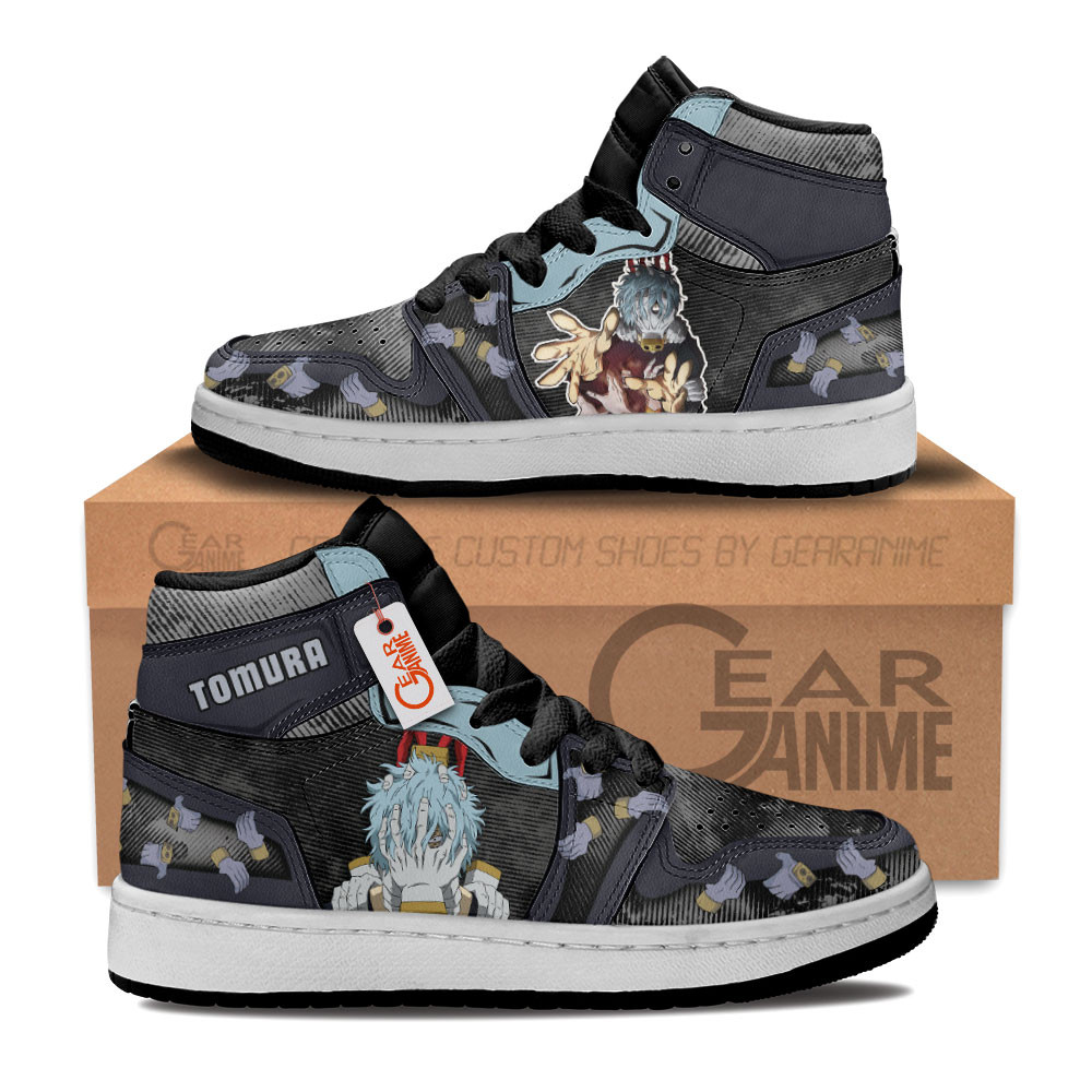 Tomura Shigaraki Custom Anime Kids High-Top Leather Sneakers Personalized