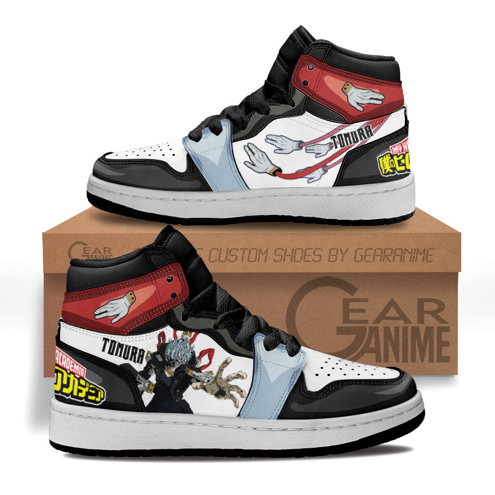 Tomura Shiragaki Custom Anime Kids High-Top Leather Sneakers