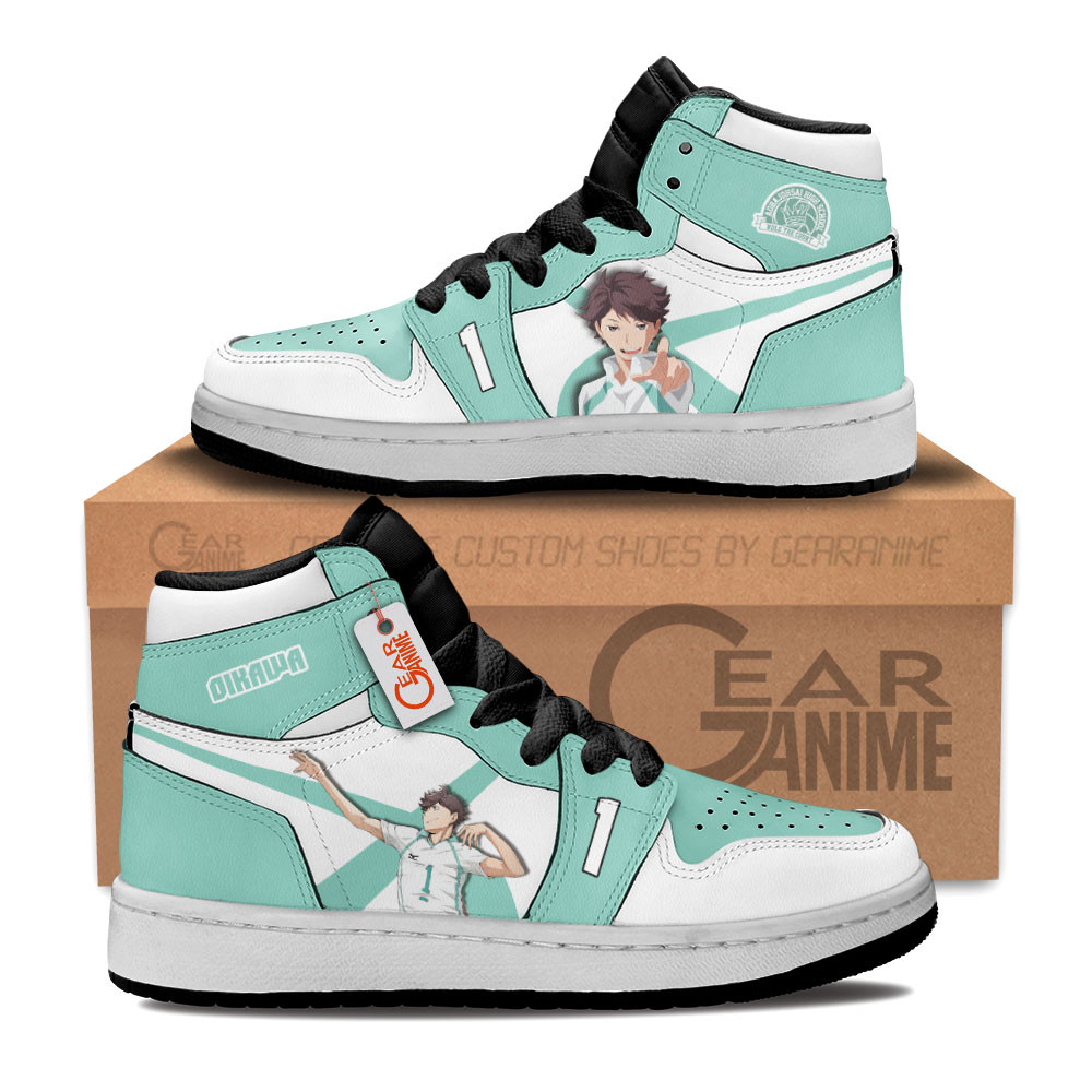 Toru Oikawa Custom Anime Kids High-Top Leather Sneakers Personalized