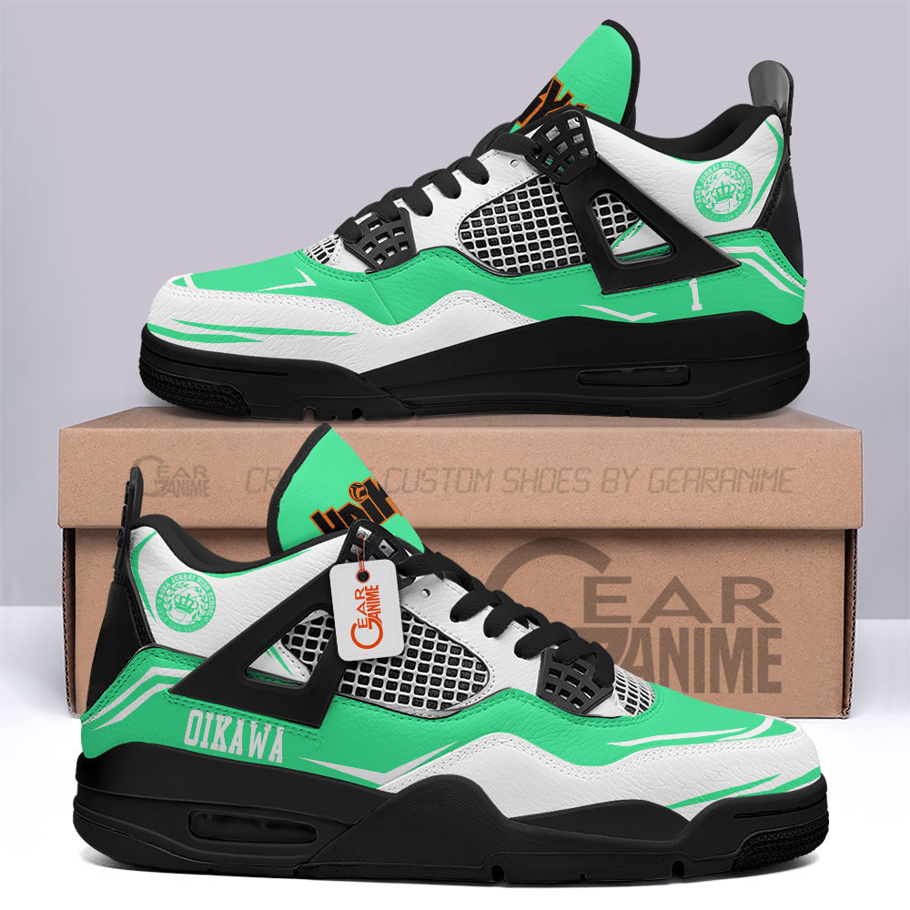 Toru Oikawa Retro 4 Leather Sneakers Custom Name