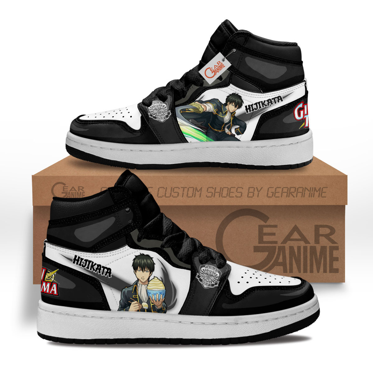Toshiro Hijikata Custom Anime Kids High-Top Leather Sneakers MV1302