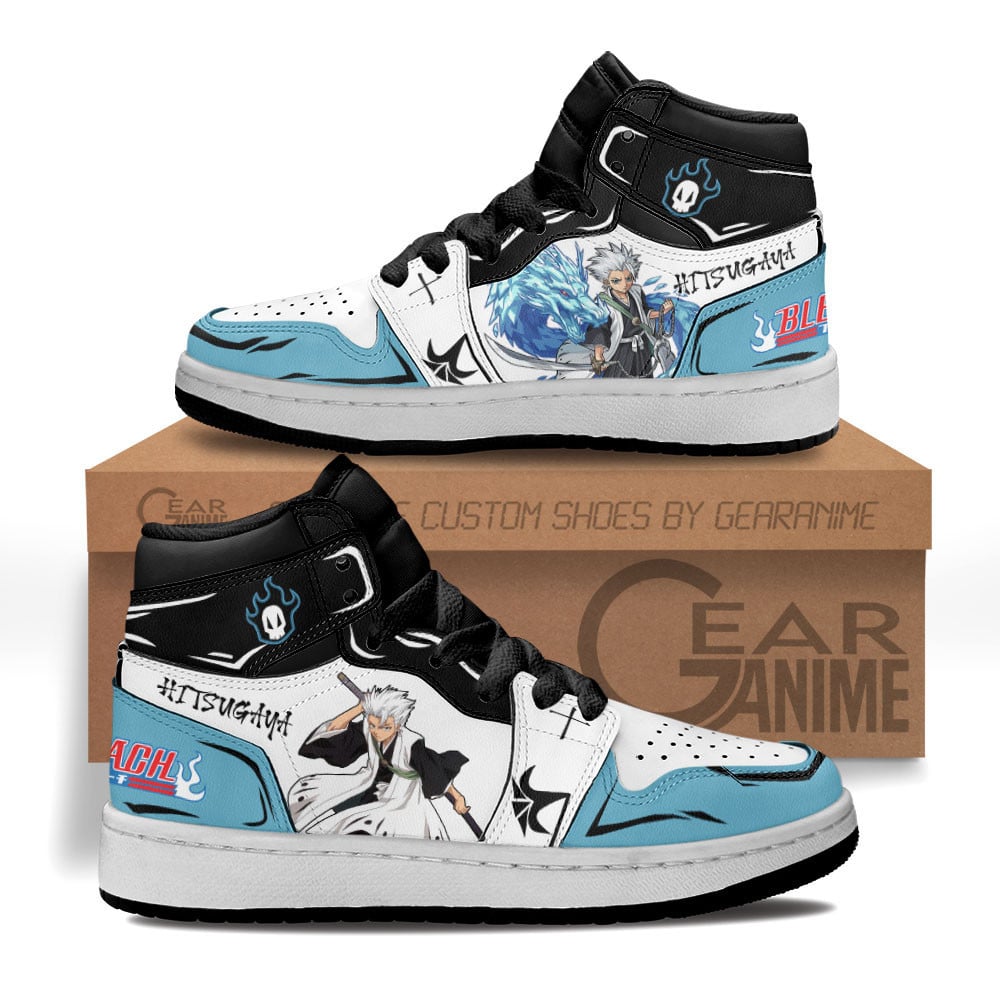 Toshiro Hitsugaya Custom Anime Kids High-Top Leather Sneakers