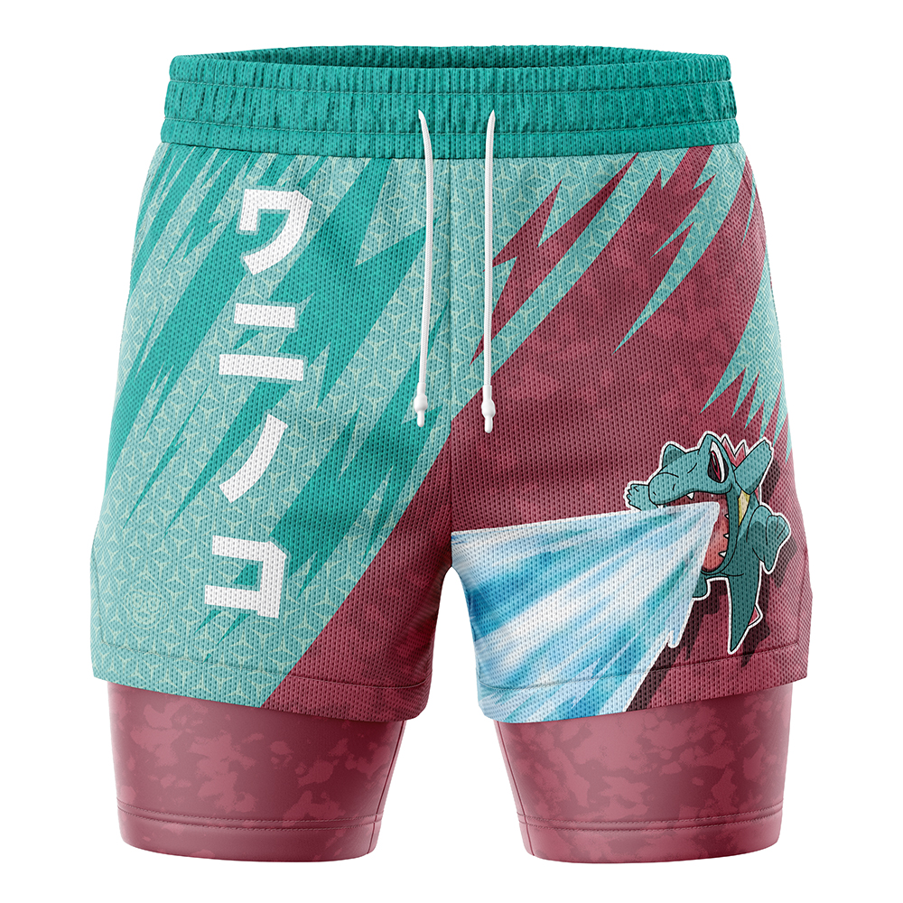 Totodile Attack V1 Pokemon 2-in-1 Performance Shorts