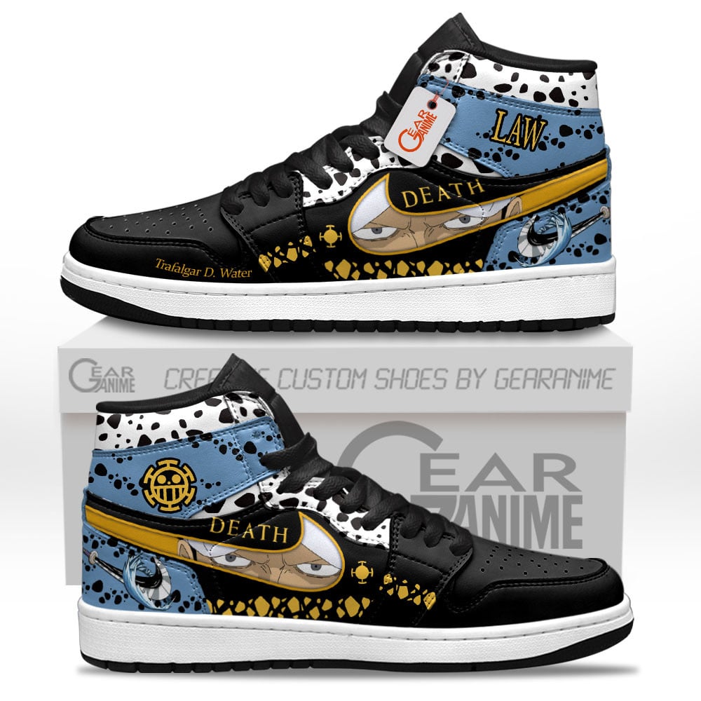 Trafalgar D. Law High-Top Leather Sneakers Eyes Custom Name