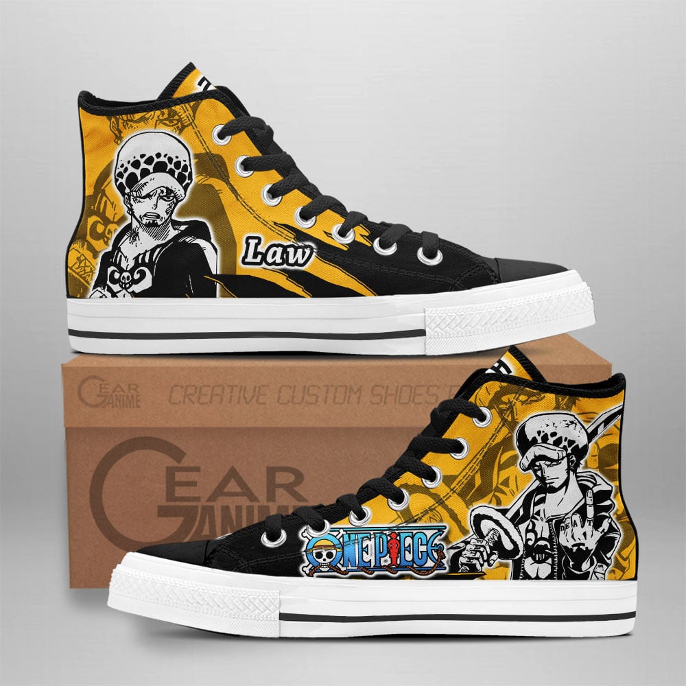 Trafalgar Law Custom Anime High-Top Canvas Shoes