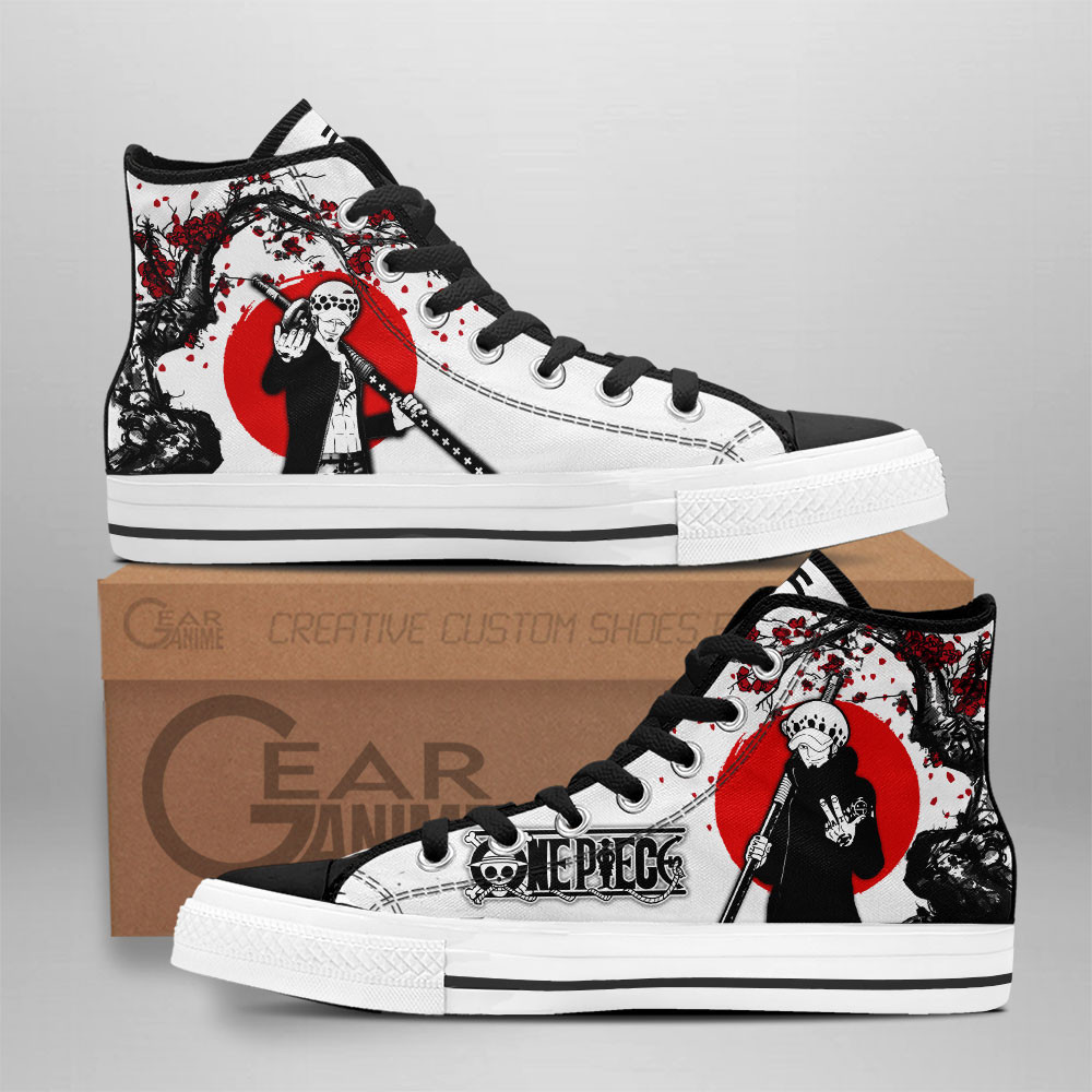 Trafalgar Law Custom Anime High-Top Canvas Shoes Japan