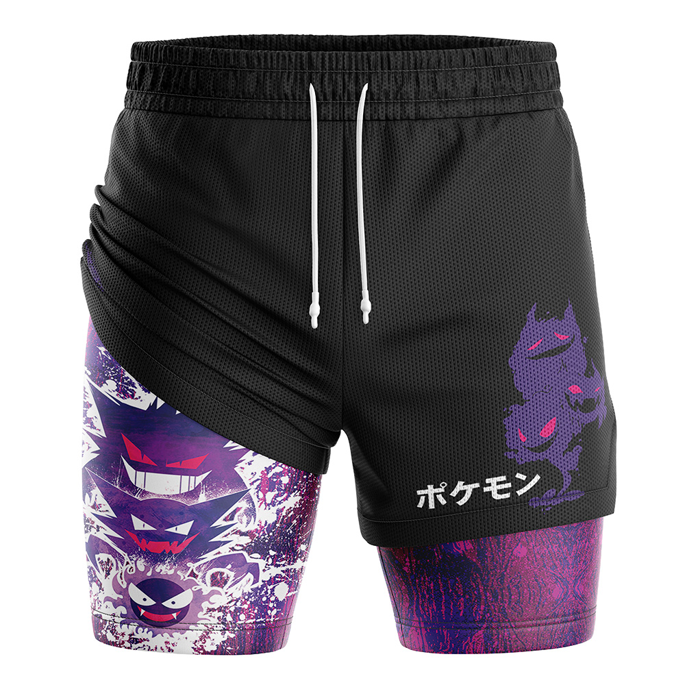 Trippy Ghostly Evolution Gastly Pokemon 2-in-1 Performance Shorts