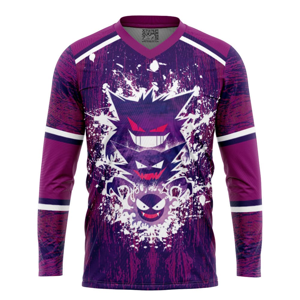 Trippy Ghostly Evolution Ghastly Haunter Gengar Pokemon Hockey Jersey