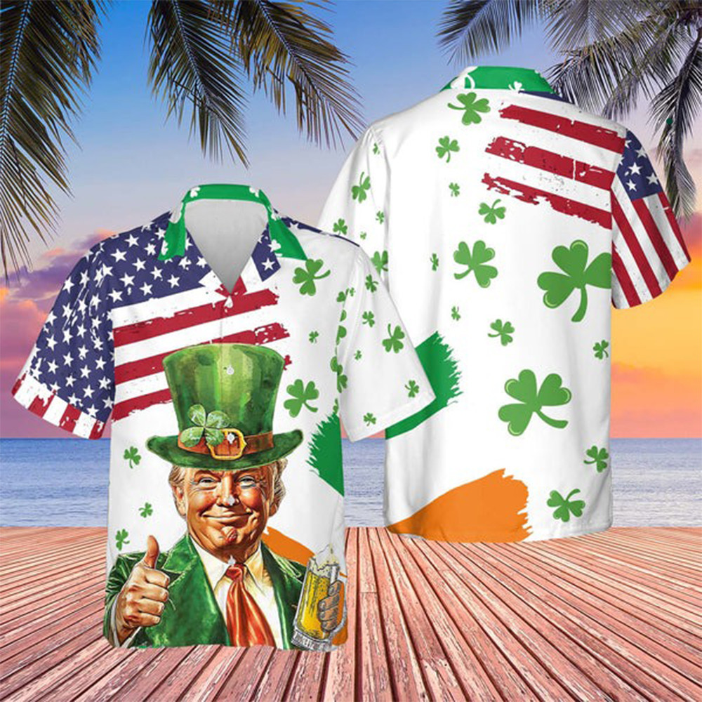 Trump Dancing St. Patrick's Day Hawaiian Shirt St Patrick's Shirts Funny Irish Gifts