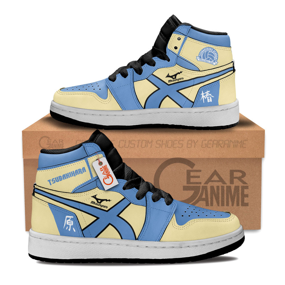 Tsubakihara Academy Custom Anime Kids High-Top Leather Sneakers Personalized