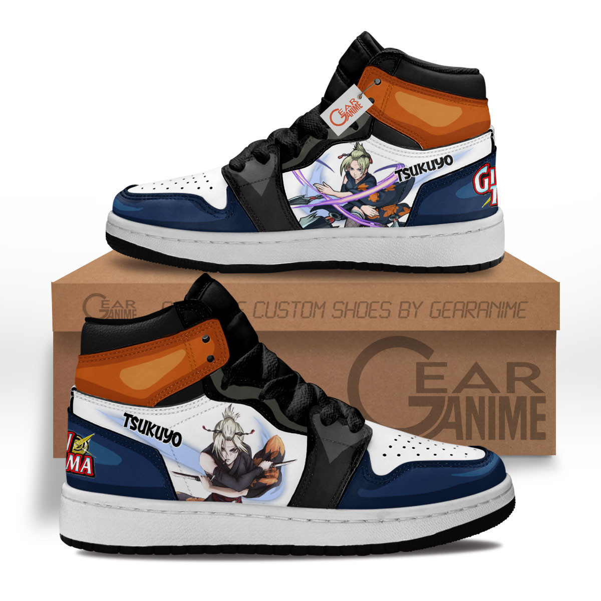 Tsukuyo Custom Anime Kids High-Top Leather Sneakers MV1302