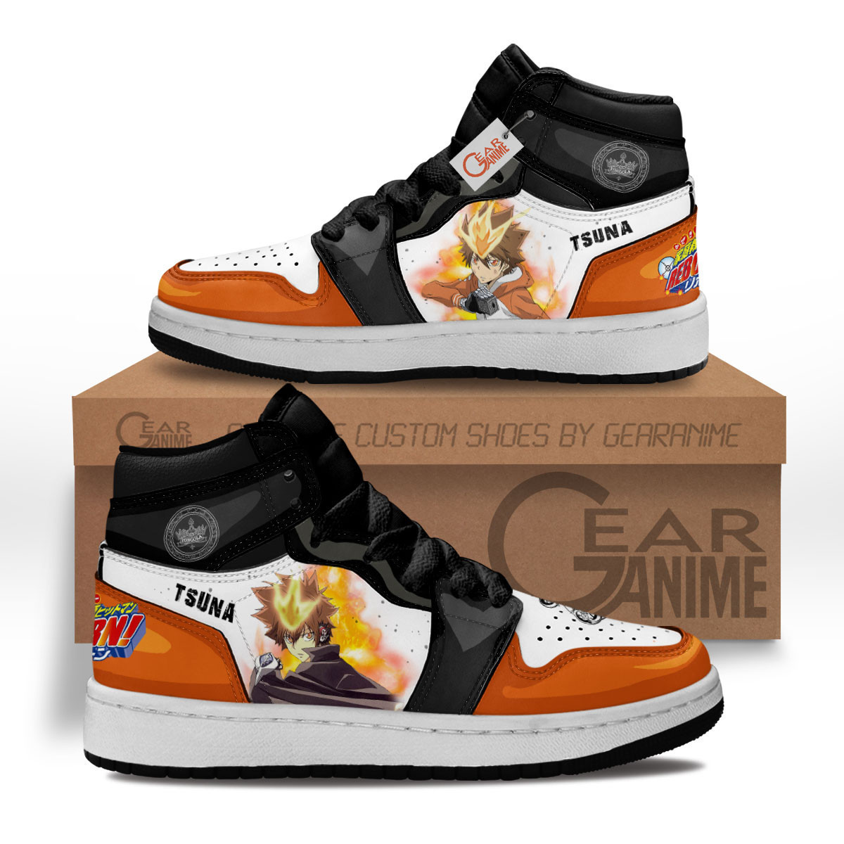 Tsunayoshi Sawada Custom Anime Kids High-Top Leather Sneakers