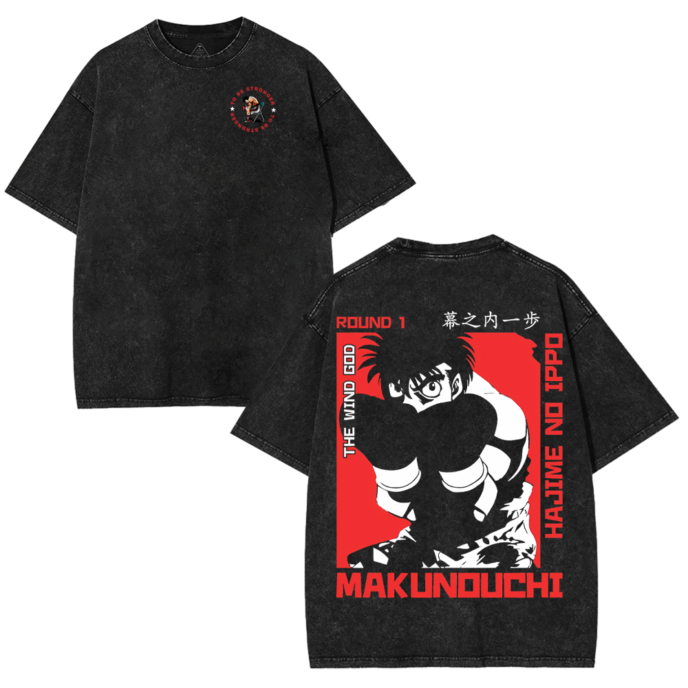 TTT'|Hajime No Ippo Retro Vintage "To Be Stronger" Boxing Tee - Premium American-Made Washe | 'TTT'