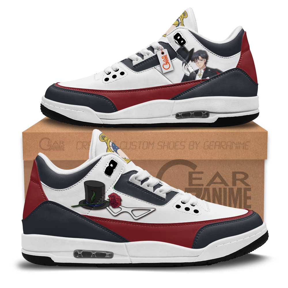 Tuxedo Mask Custom Anime Retro 3 Leather Sneakers
