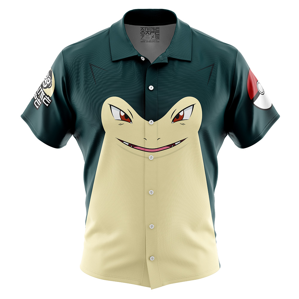 Typhlosion Face Pokemon Button Up Hawaiian Shirt