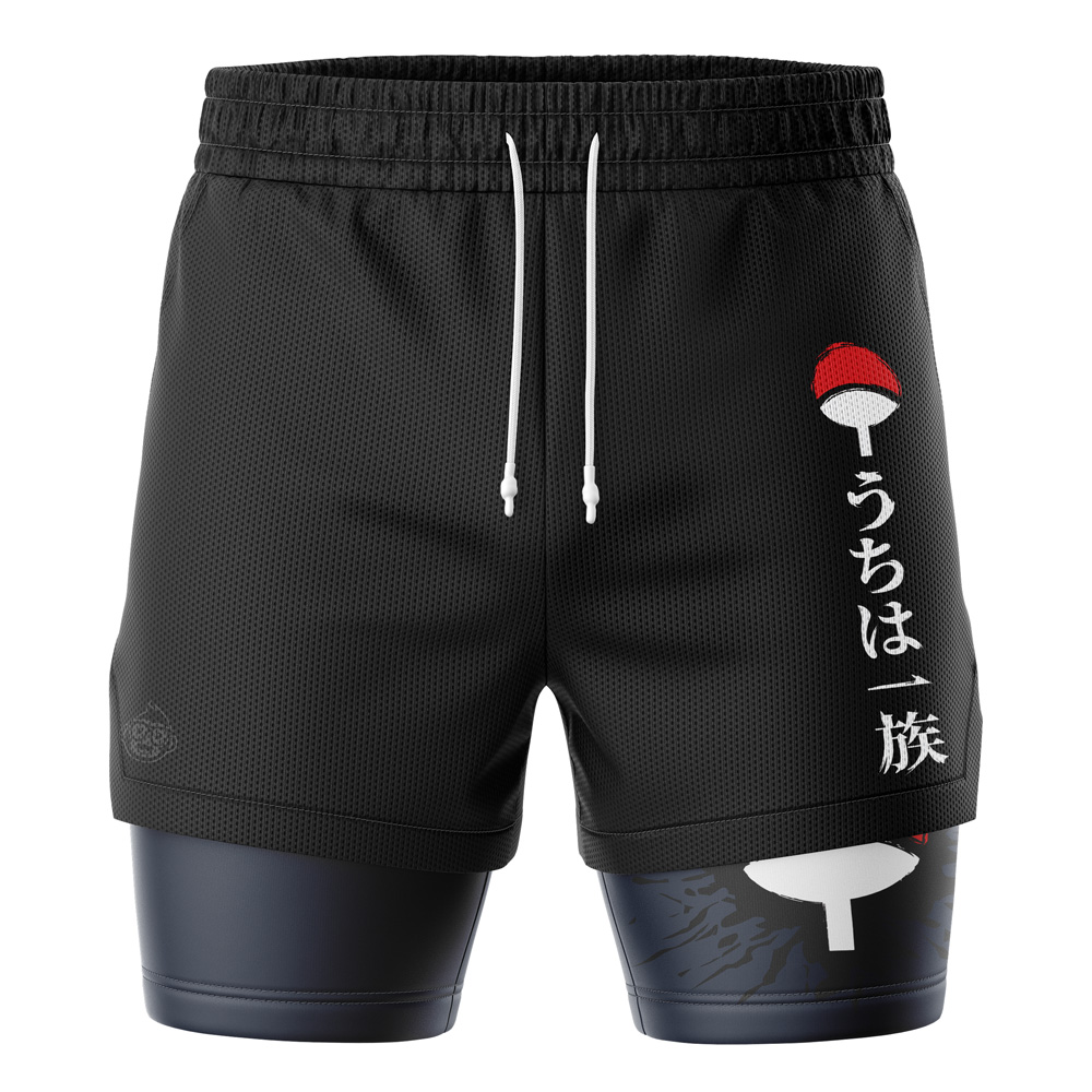 Uchiha Clan Shippuden 2-in-1 Performance Shorts