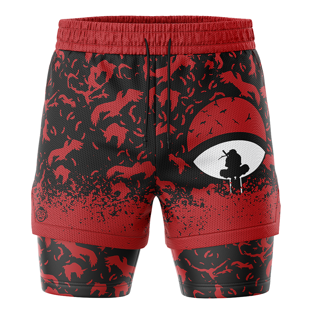 Uchiha Symbol Itachi Akatsuki 2-in-1 Performance Shorts