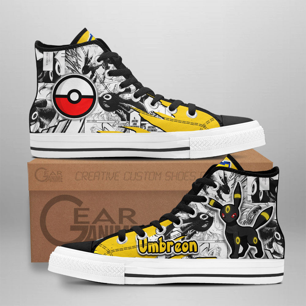 Umbreon Custom Anime High-Top Canvas Shoes