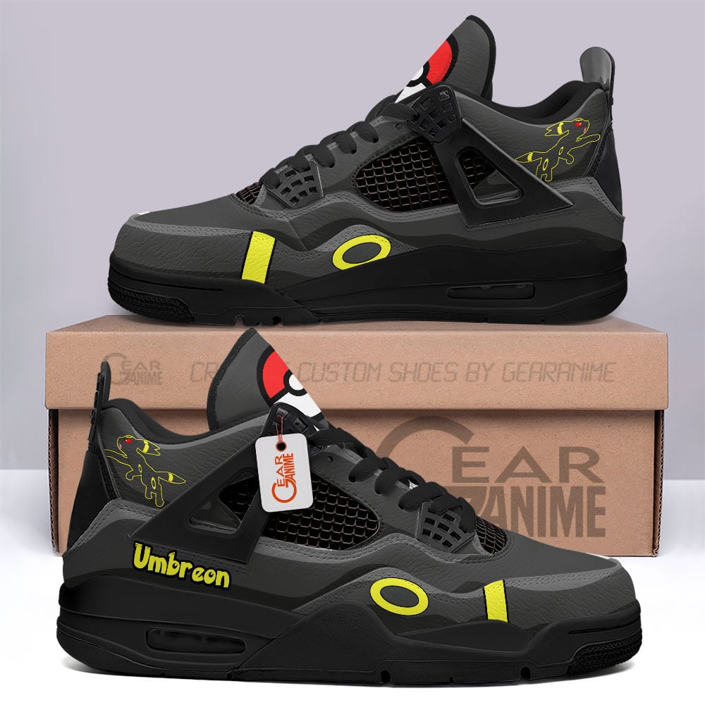 Umbreon Retro 4 Leather Sneakers Custom Name
