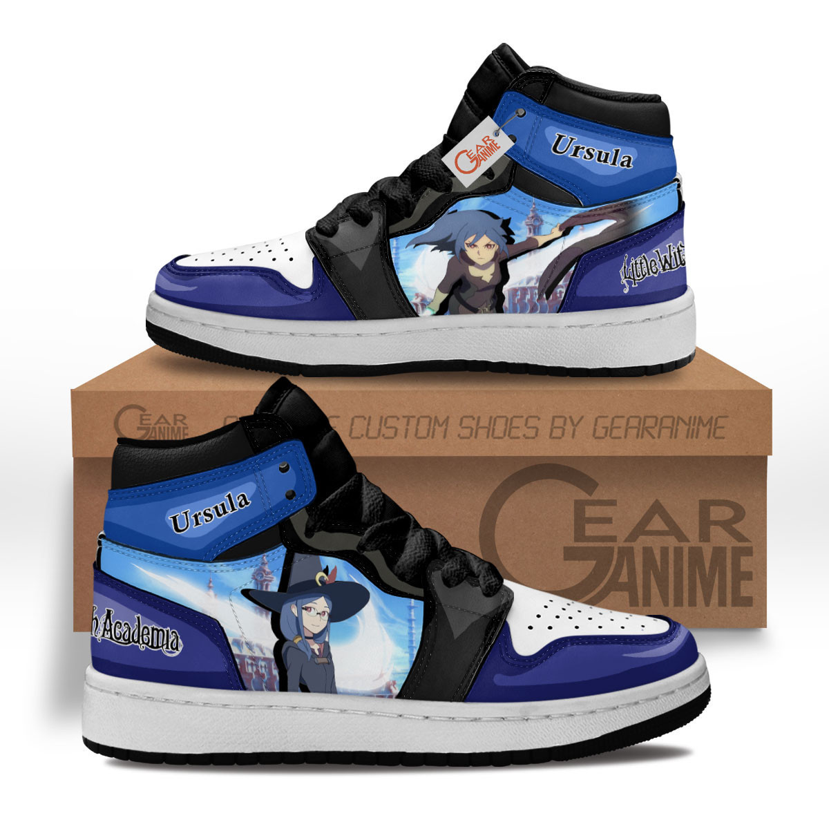 Ursula Callistis Custom Anime Kids High-Top Leather Sneakers MV2702