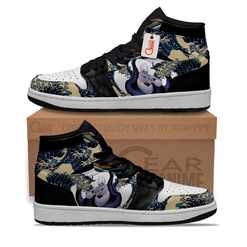 Ursula Kanagawa Great Wave Custom Movie High-Top Leather Sneakers