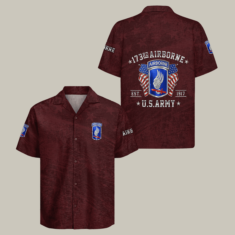 US Army Airborne Hawaiian Shirt Army Paratrooper Shirt Unique Veteran Gift