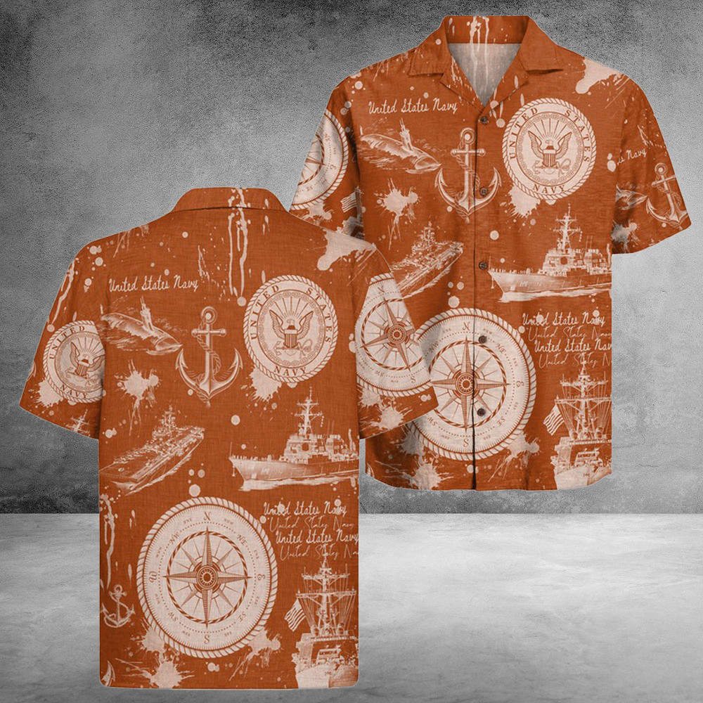 US Navy 250Th Years Of Service Hawaiian Shirt America Land Of The Free Gifts Ideas For Men