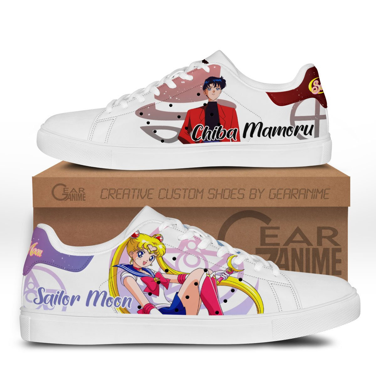 Usagi Tsukino & Tuxedo Mask Custom Anime Classic Court Shoes