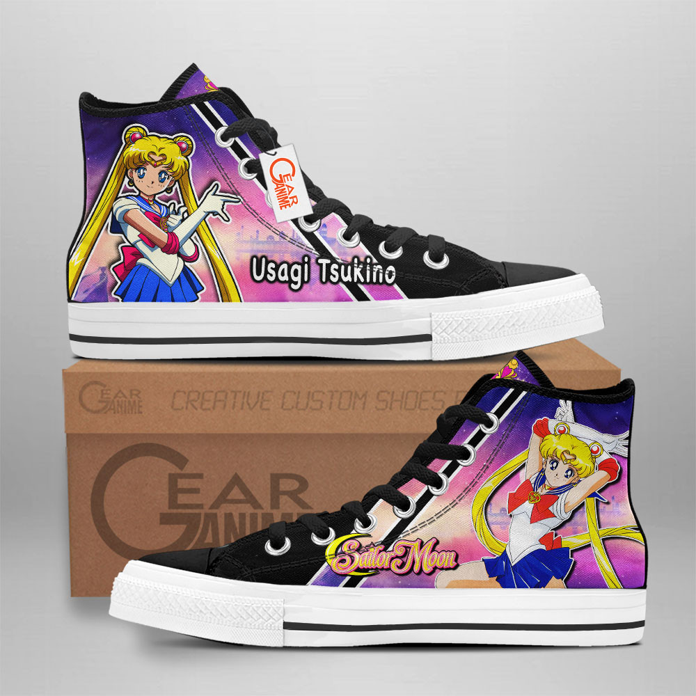Usagi Tsukino Custom Anime High-Top Canvas Shoes NTT090