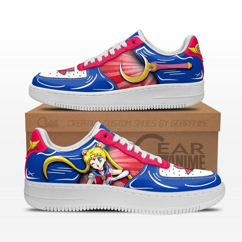 Usagi Tsukino Custom Anime Low-Top Leather Sneakers