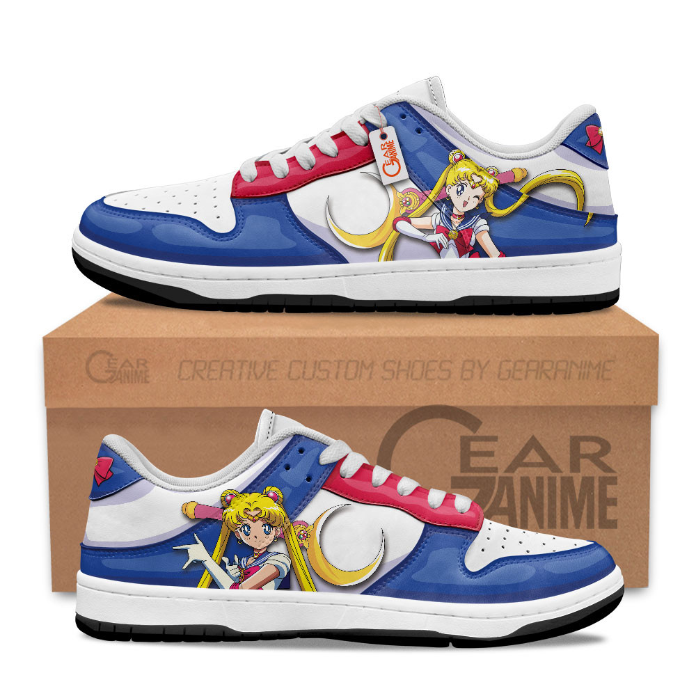 Usagi Tsukino Custom Anime Low-Top Skate Sneakers