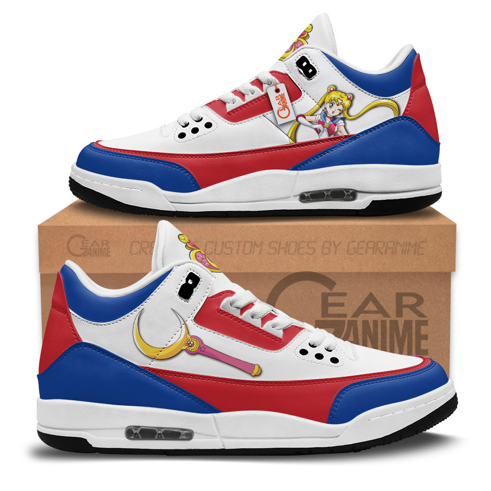 Usagi Tsukino Custom Anime Retro 3 Leather Sneakers
