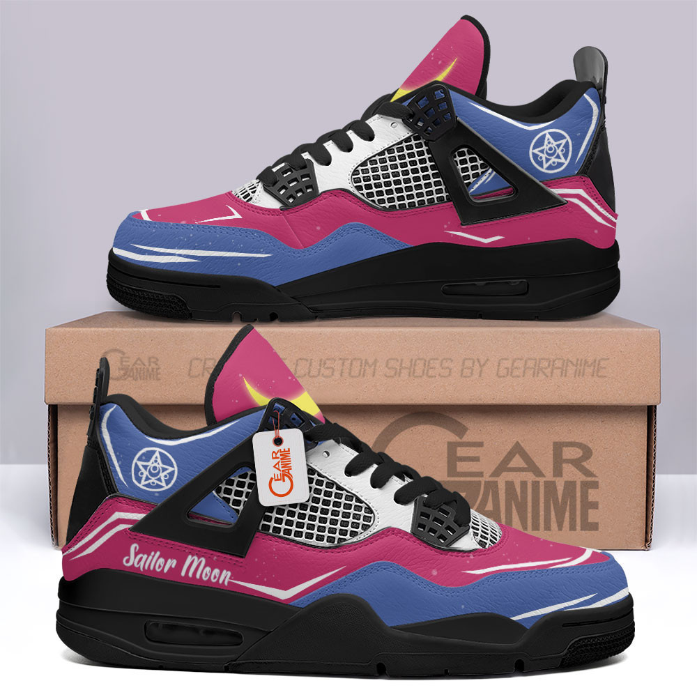 Usagi Tsukino Retro 4 Leather Sneakers Custom Name MV1304